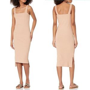 THE DROP Amelia Square Neck Strappy Midi Dress